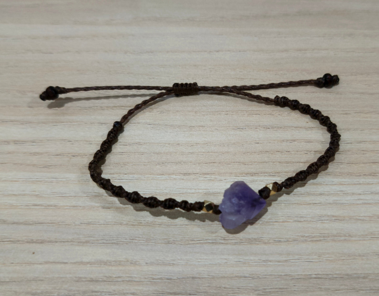 能量手作天然紫水晶手绳 Enchanted & Handcrafted Natural Amethyst Crystal Macrame Bracelet