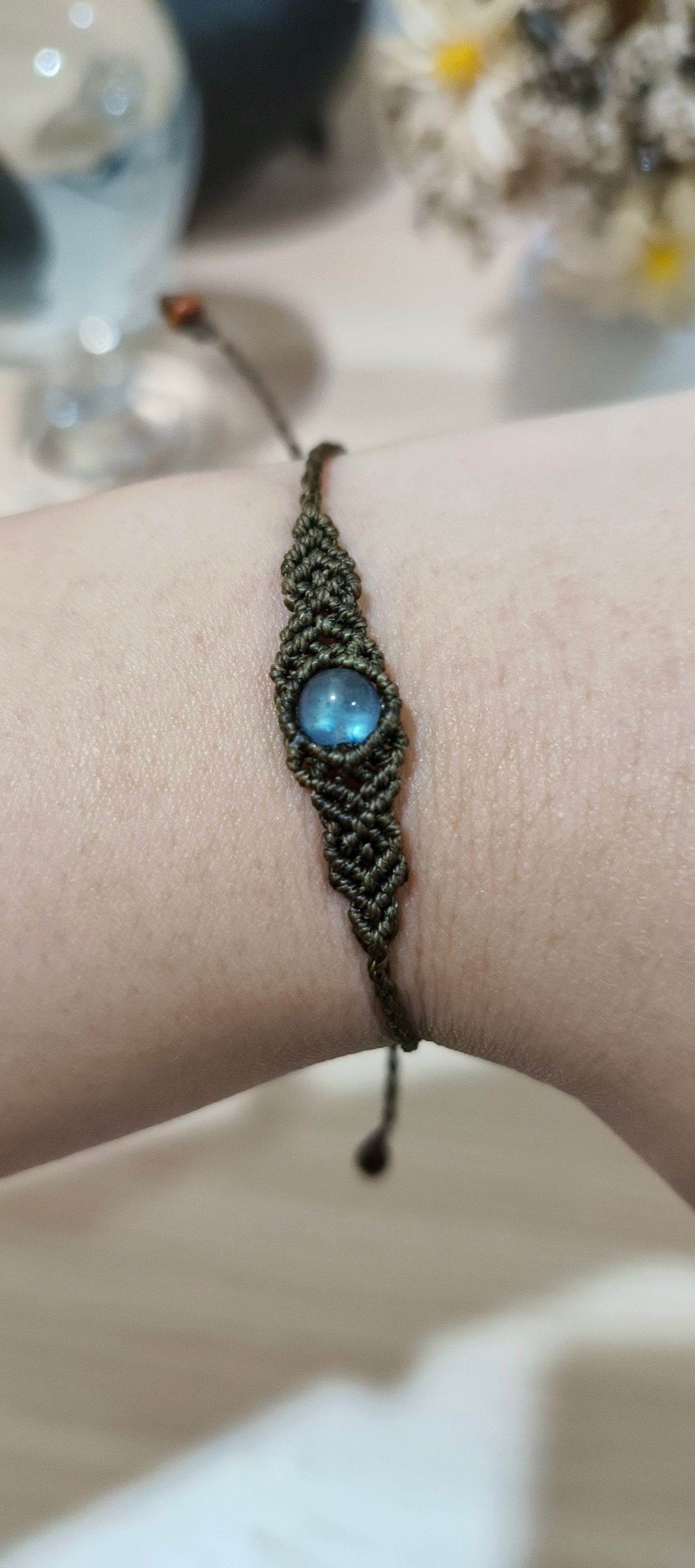 Enchanted & Handcrafted Natural Moonstone Crystal Macrame Bracelet