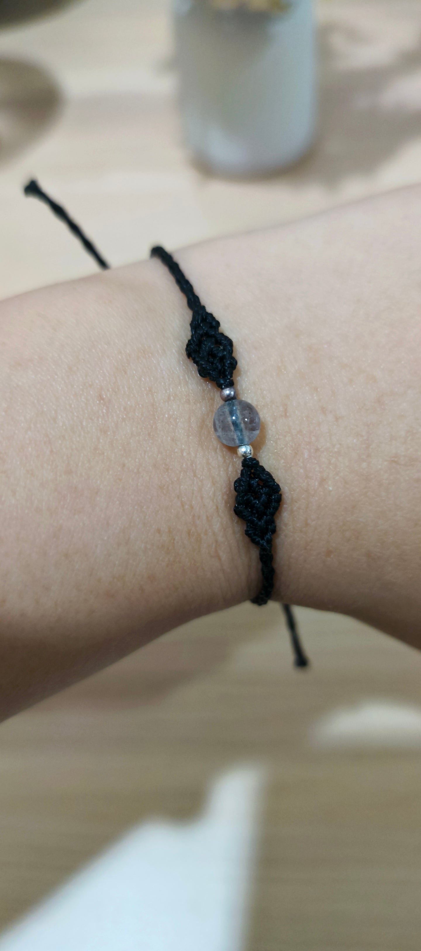 能量手作天然拉长石水晶手绳 Enchanted & Handcrafted Natural Labradorite Crystal Macrame Bracelet