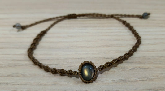 Enchanted & Handcrafted Natural Moonstone Crystal Macrame Bracelet