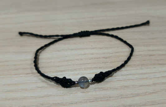 Enchanted & Handcrafted Natural Labradorite Crystal Macrame Bracelet