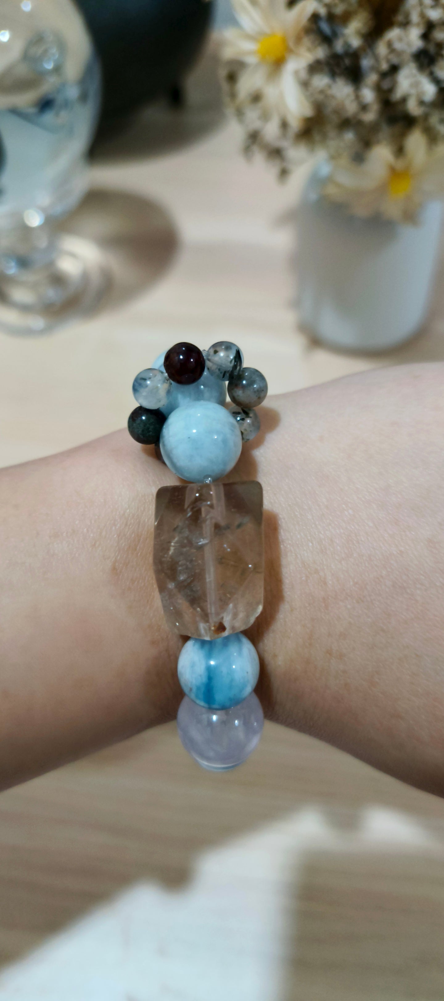 Enchanted & Handcrafted Natural Aquamarine Crystal Bracelet