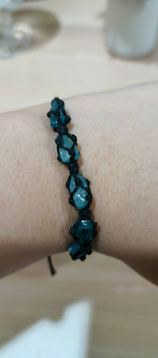 Enchanted & Handcrafted Natural Sapphire Crystal Macrame Bracelet