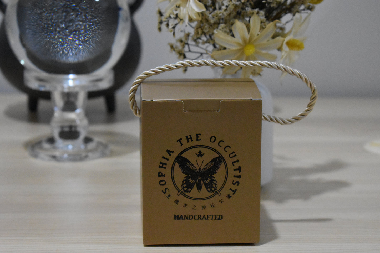 Enchanted & Handcrafted Natural Crystals Sandalwood Candle